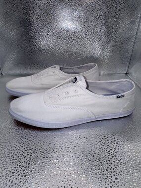 Womens 10 Keds Chillax White Slip Ons No Laces Slip On Shoes